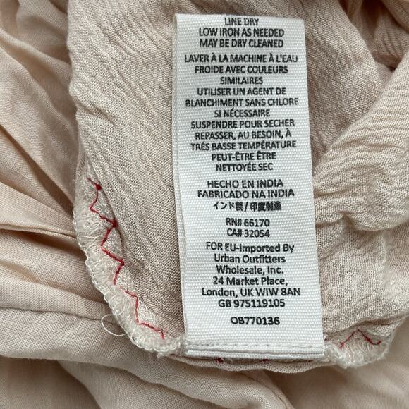 Free People Size M Wind Willow Shift Peasant Mini Dress Hippie Festival - Picture 6 of 7